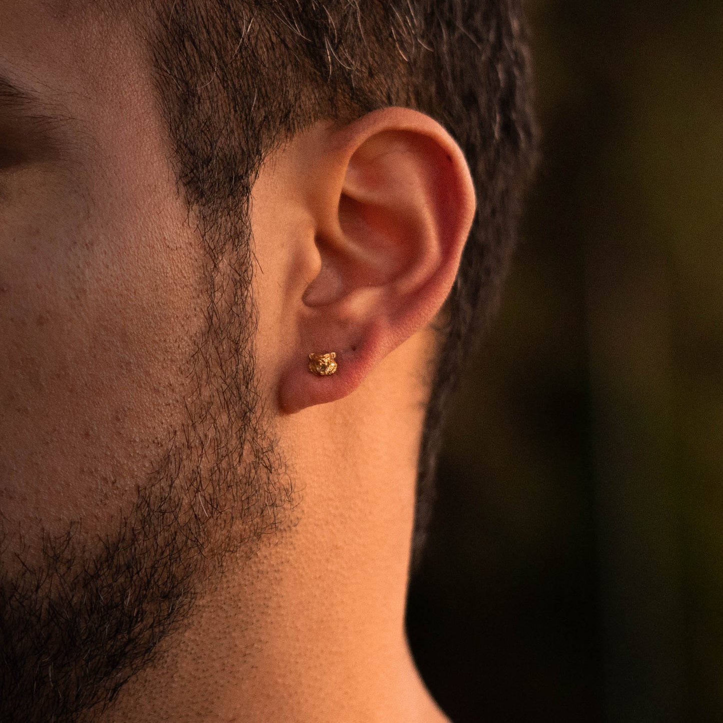 Arete tigre oro amarillo 14 K