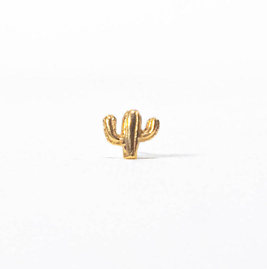 Arete cactus oro amarillo 14 K