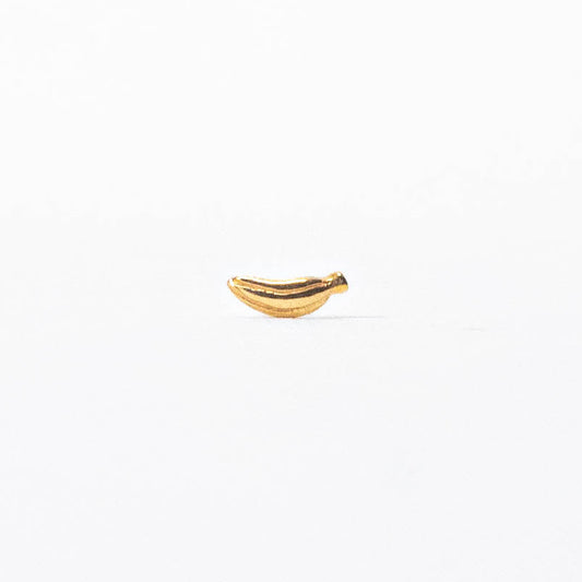 Arete plátano izquierdo oro amarillo 14 K